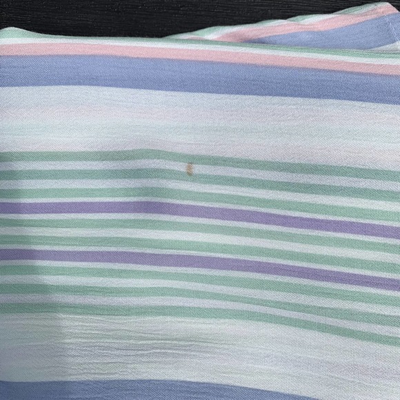 Kiwi & Punch Two Piece Set Pant Set Crop Top Stripe White Purple Green NEW Large - Picture 13 of 13